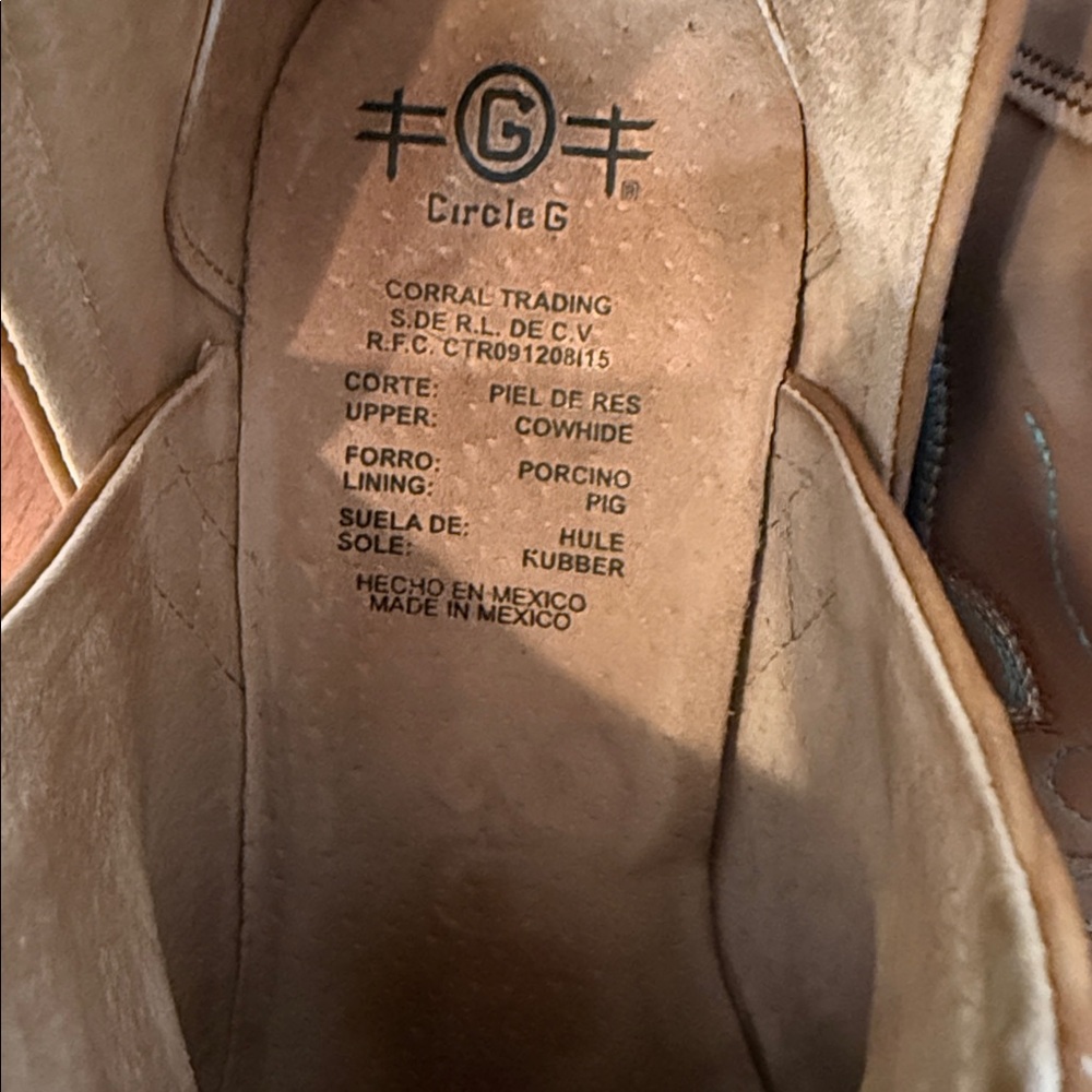 Circle G Embroidered Tan Ankle Booties - Picture 2 of 5